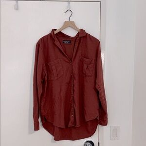 Soft Abercrombie & Fitch Boyfriend Flannel in Rust